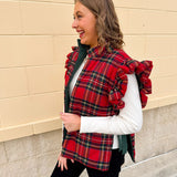 Ruffle & Ready Reversible Vest in Red - The Pink Pineapple 850