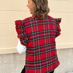 Ruffle & Ready Reversible Vest in Red - The Pink Pineapple 850