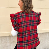 Ruffle & Ready Reversible Vest in Red - The Pink Pineapple 850