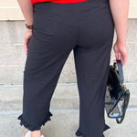 Ruffle Rendezvous High Rise Statement Pants in Black - The Pink Pineapple 850
