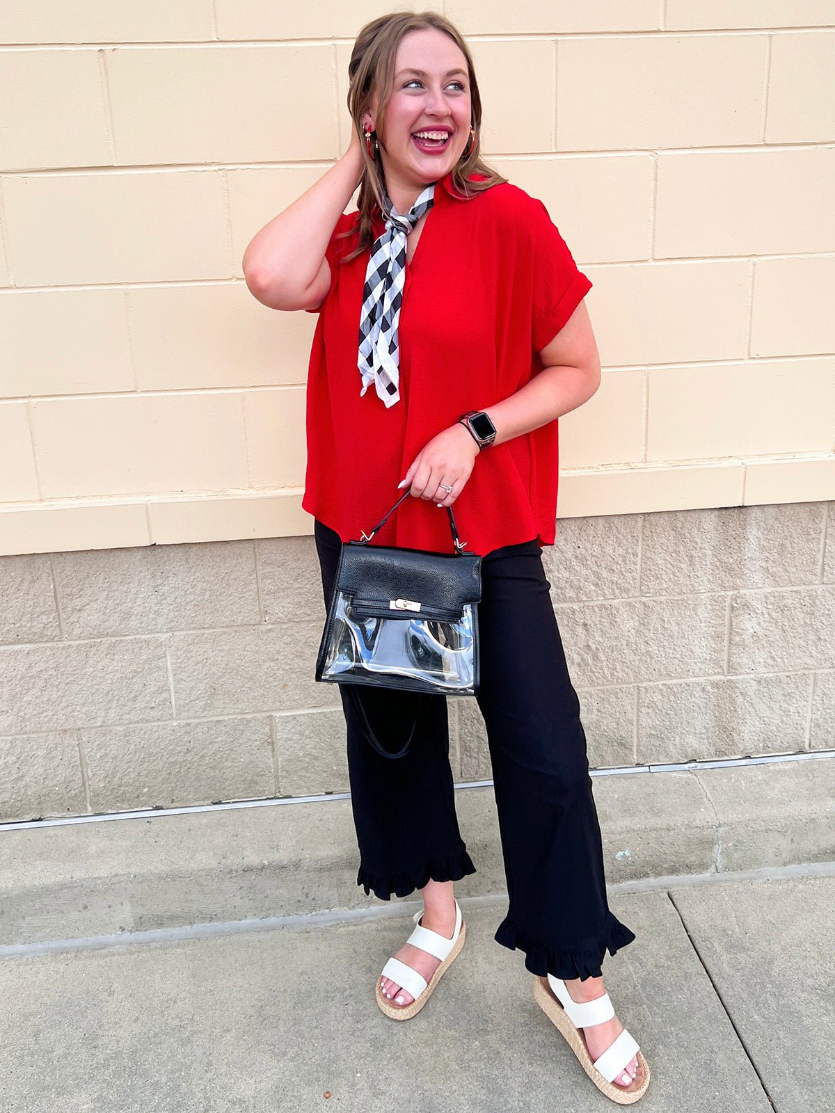 Ruffle Rendezvous High Rise Statement Pants in Black - The Pink Pineapple 850