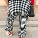 Ruffle Rendezvous High Rise Statement Pants in Gingham - The Pink Pineapple 850