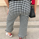 Ruffle Rendezvous High Rise Statement Pants in Gingham - The Pink Pineapple 850