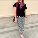 Ruffle Rendezvous High Rise Statement Pants in Gingham - The Pink Pineapple 850