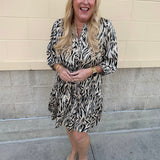 Sable Grace Animal Print Midi Dress - The Pink Pineapple 850