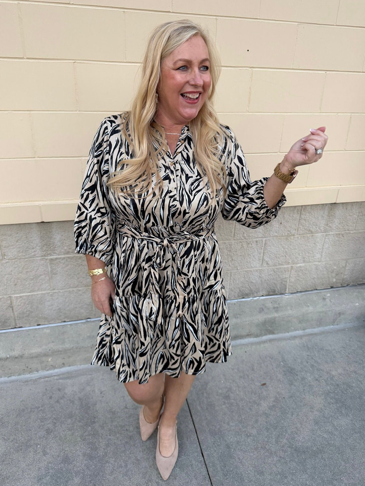 Sable Grace Animal Print Midi Dress - The Pink Pineapple 850