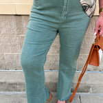 Sage Green Bootcut Pants - The Pink Pineapple 850