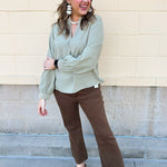 Sage Signature Blouse - The Pink Pineapple 850