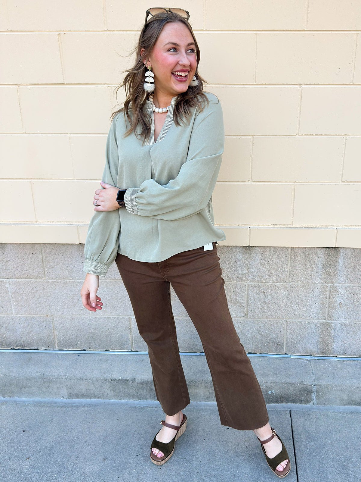 Sage Signature Blouse - The Pink Pineapple 850