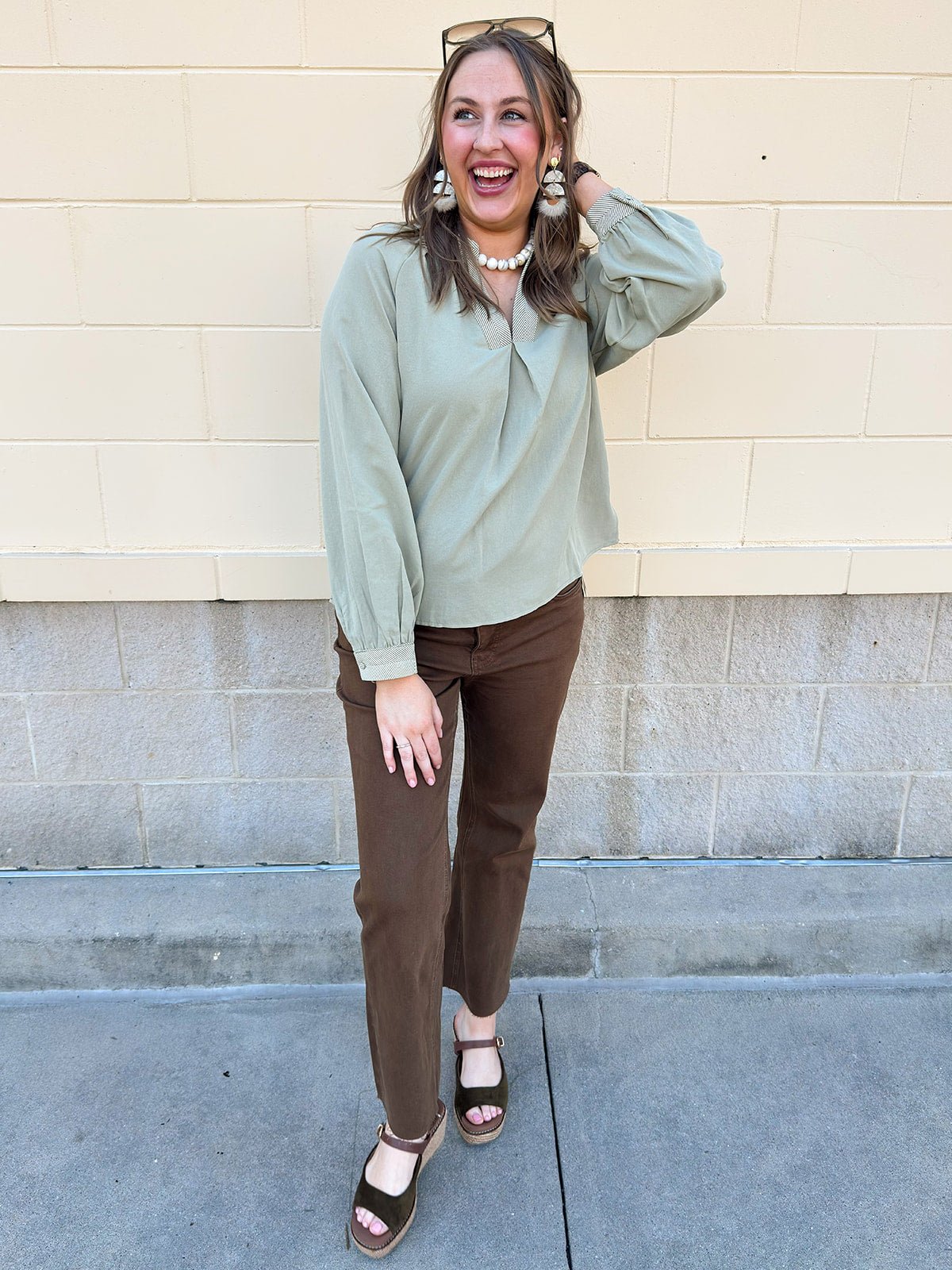 Sage Signature Blouse - The Pink Pineapple 850
