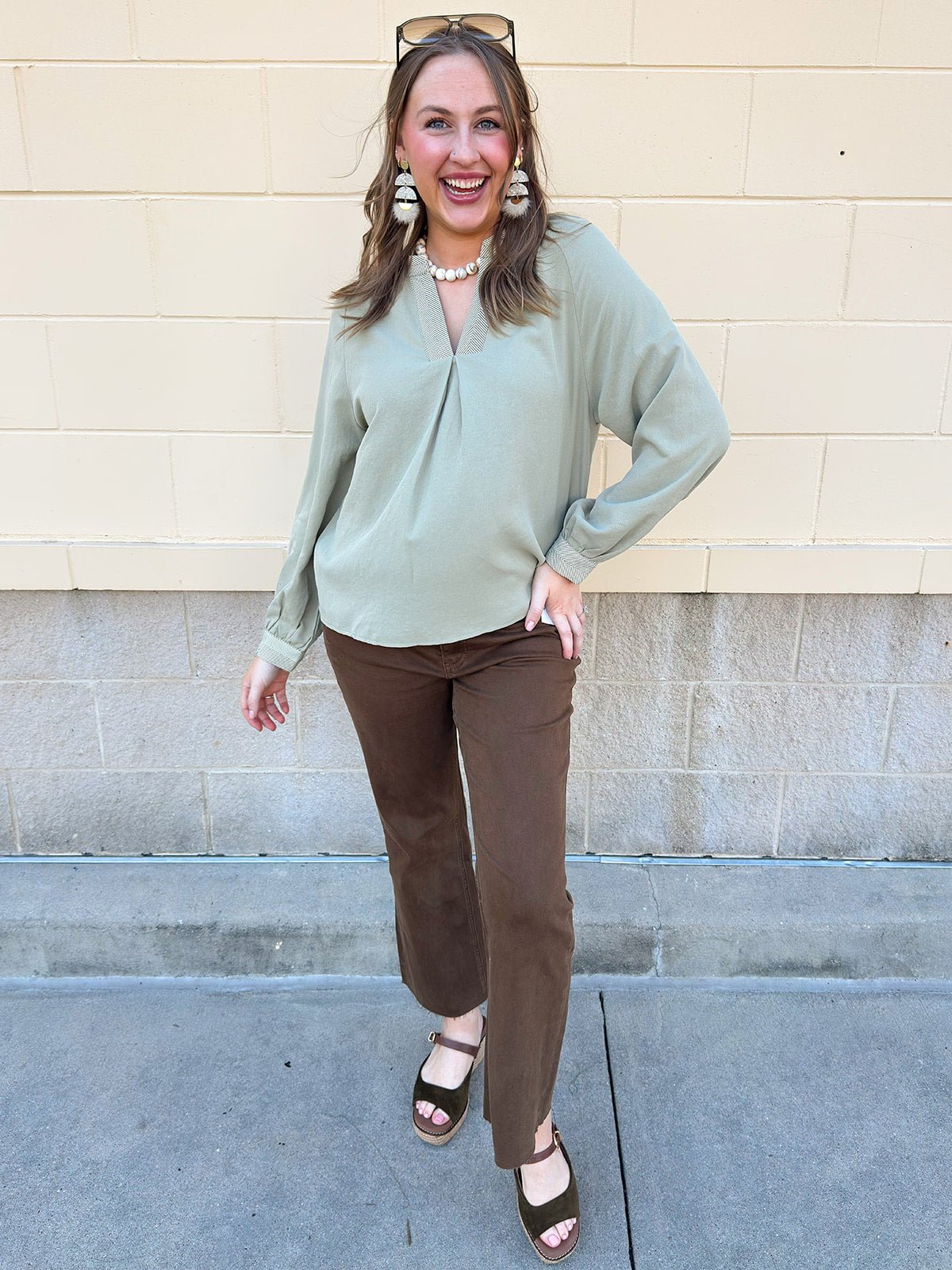 Sage Signature Blouse - The Pink Pineapple 850