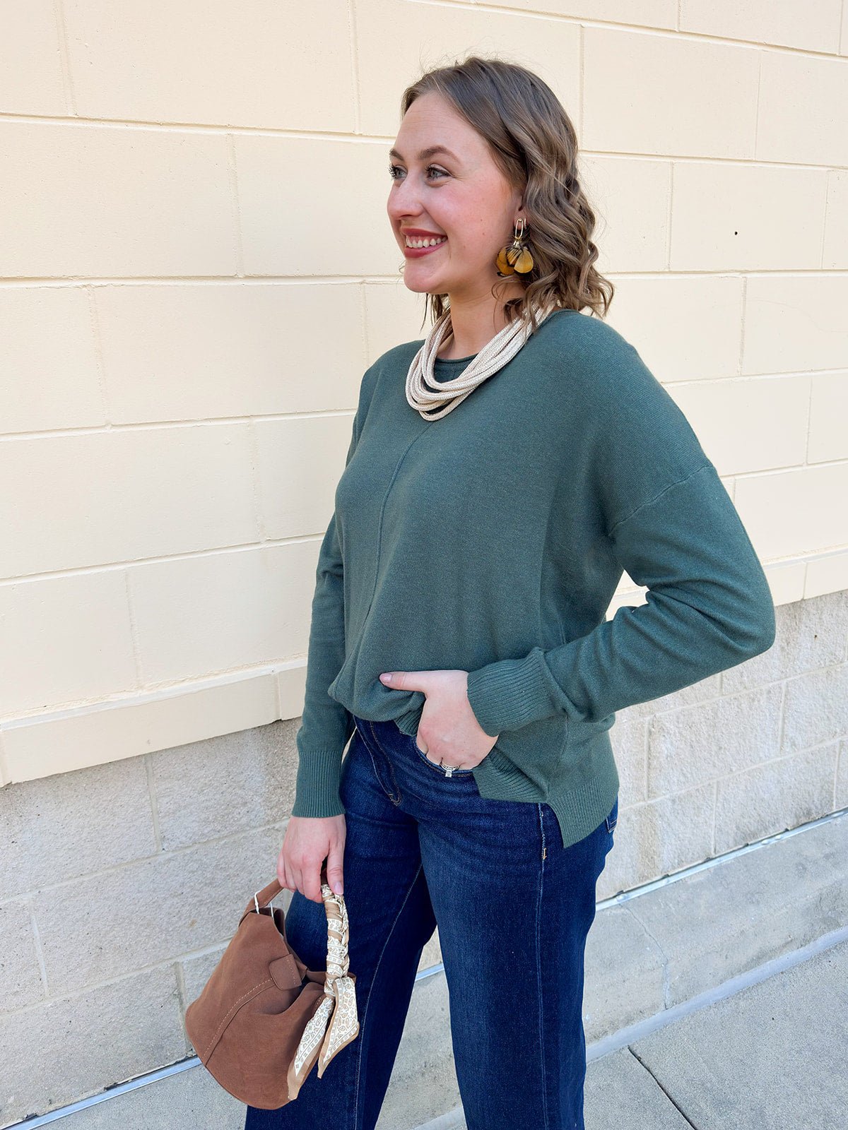 Sage Stitch and Story Knit Sweater - The Pink Pineapple 850