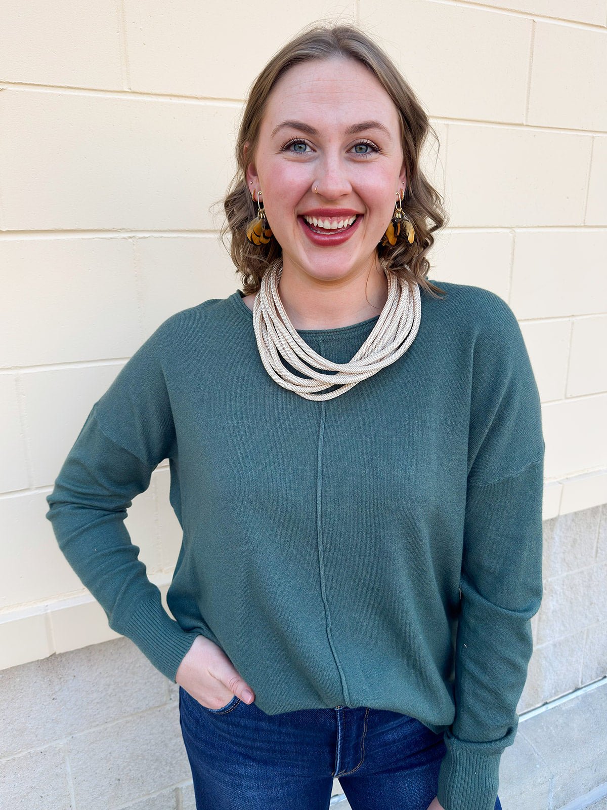 Sage Stitch and Story Knit Sweater - The Pink Pineapple 850