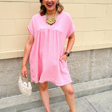 Salt & Shoreline Blush Mist Mini Dress - The Pink Pineapple 850