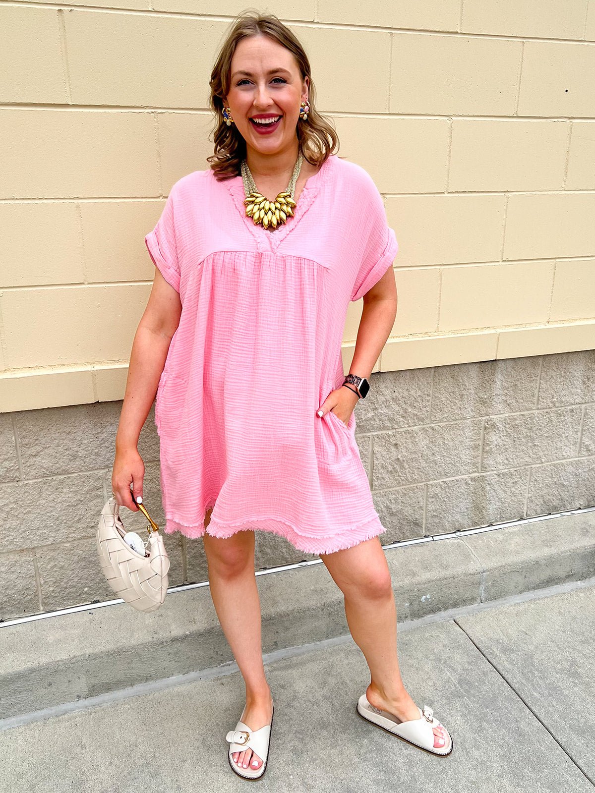 Salt & Shoreline Blush Mist Mini Dress - The Pink Pineapple 850