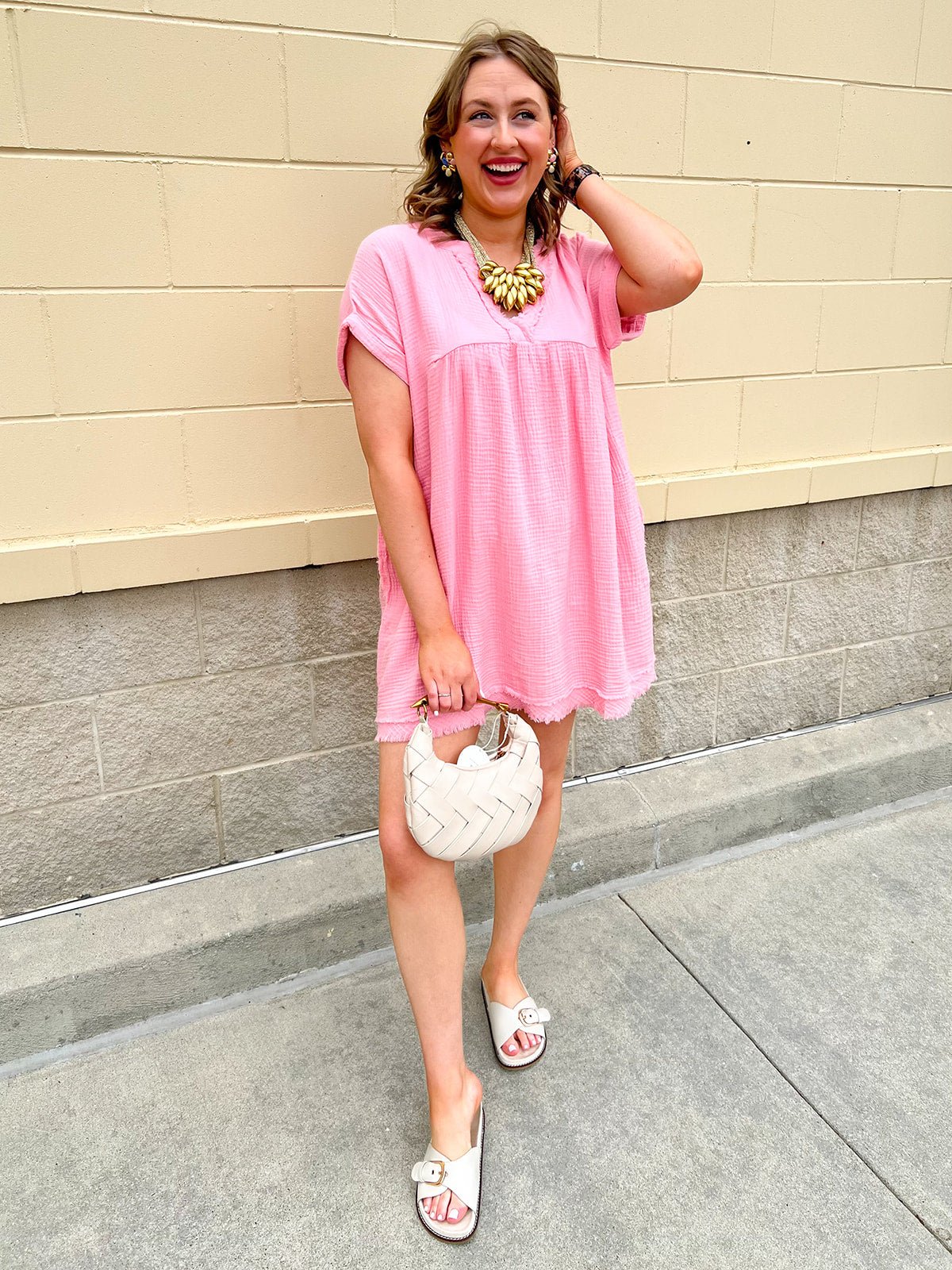 Salt & Shoreline Blush Mist Mini Dress - The Pink Pineapple 850