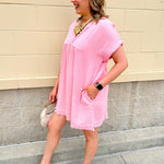 Salt & Shoreline Blush Mist Mini Dress - The Pink Pineapple 850