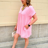Salt & Shoreline Blush Mist Mini Dress - The Pink Pineapple 850