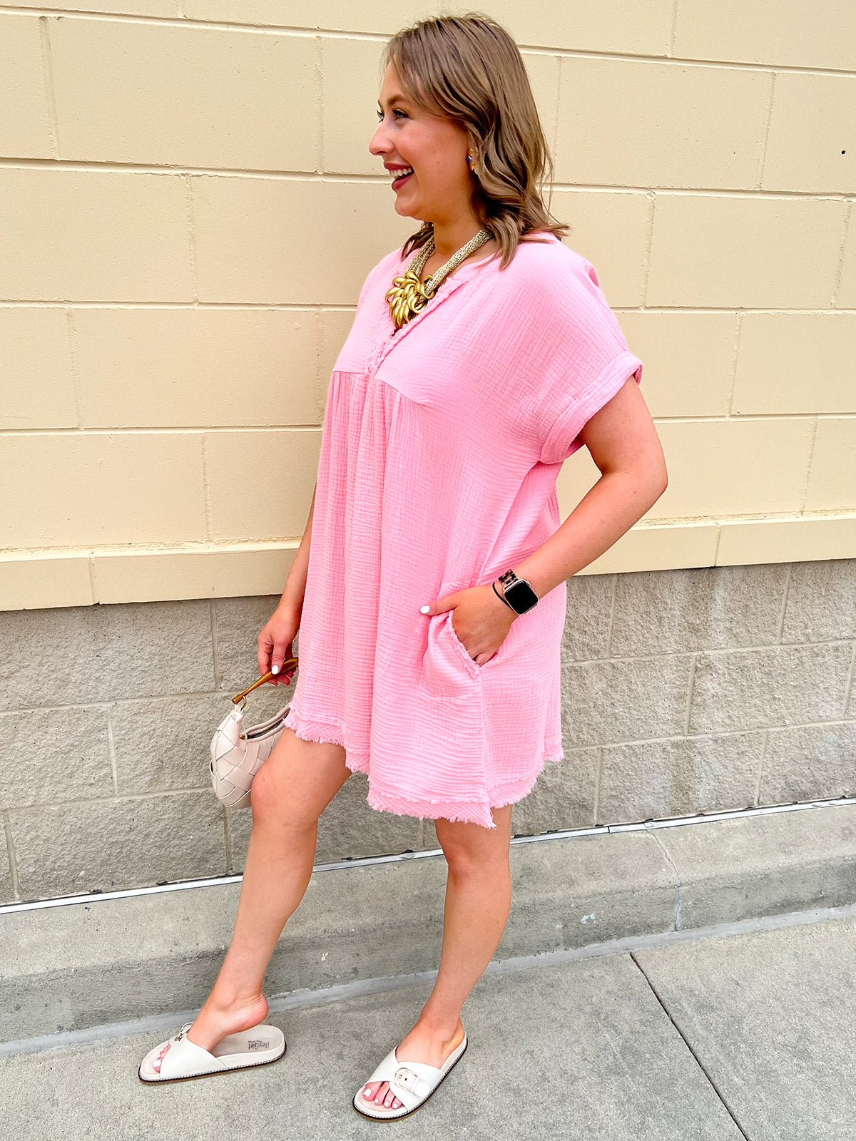 Salt & Shoreline Blush Mist Mini Dress - The Pink Pineapple 850