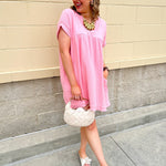 Salt & Shoreline Blush Mist Mini Dress - The Pink Pineapple 850