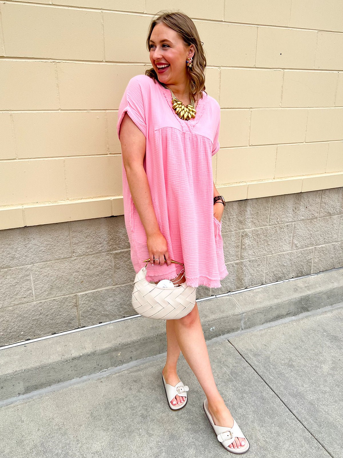 Salt & Shoreline Blush Mist Mini Dress - The Pink Pineapple 850