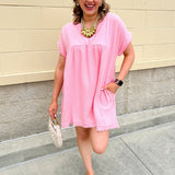 Salt & Shoreline Blush Mist Mini Dress - The Pink Pineapple 850
