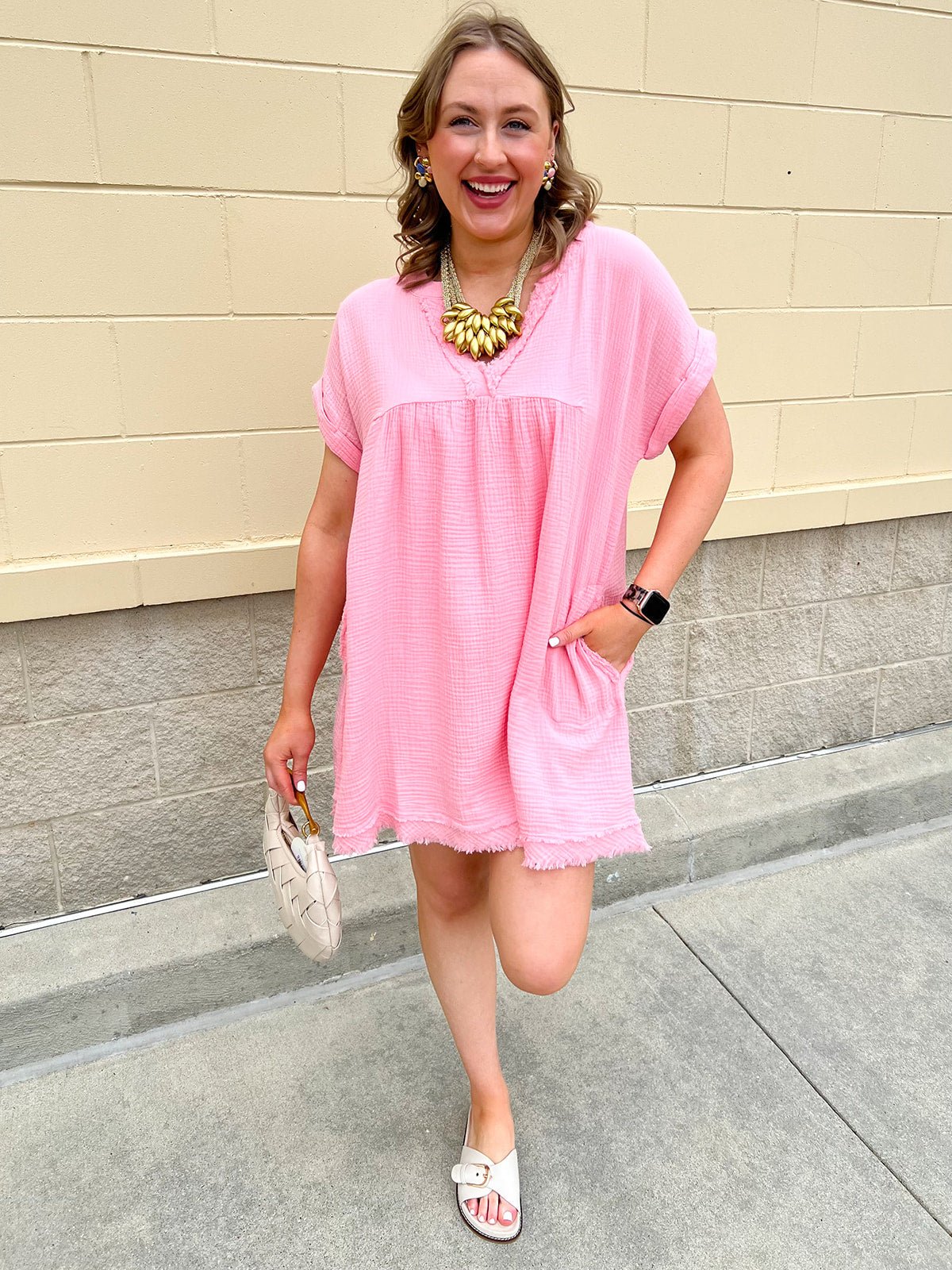 Salt & Shoreline Blush Mist Mini Dress - The Pink Pineapple 850