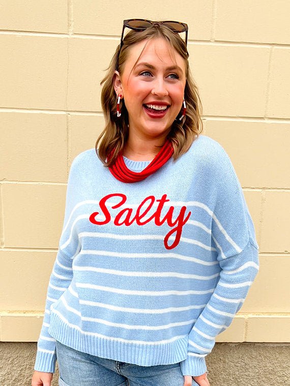 Salty Breeze Stripe Sweater - The Pink Pineapple 850