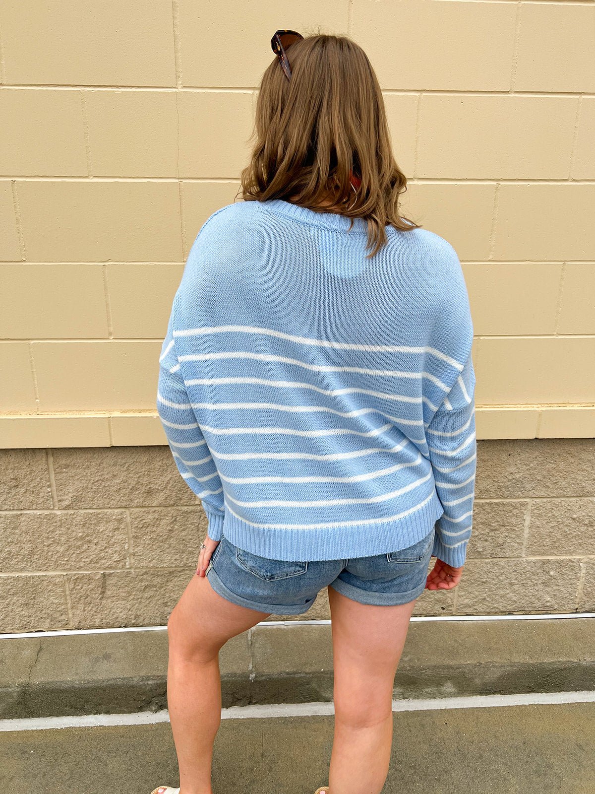 Salty Breeze Stripe Sweater - The Pink Pineapple 850