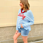 Salty Breeze Stripe Sweater - The Pink Pineapple 850