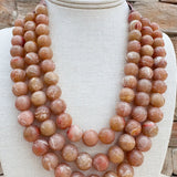 Sands of Time Beaded Faux Leather Necklace - The Pink Pineapple 850