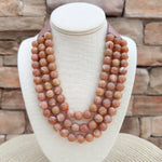 Sands of Time Beaded Faux Leather Necklace - The Pink Pineapple 850