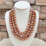 Sands of Time Beaded Faux Leather Necklace - The Pink Pineapple 850