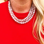 Sands of Time Beaded Faux Leather Necklace in Light Pink - The Pink Pineapple 850