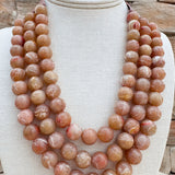 Sands of Time Beaded Faux Leather Necklace