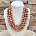 Sands of Time Beaded Faux Leather Necklace - The Pink Pineapple 850