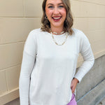 Sandstone Striped Oversized Pocket Top - The Pink Pineapple 850