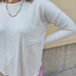 Sandstone Striped Oversized Pocket Top - The Pink Pineapple 850