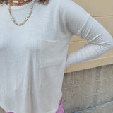 Sandstone Striped Oversized Pocket Top - The Pink Pineapple 850