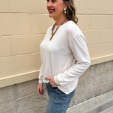 Sandswept Cinch Sleeve Tee - The Pink Pineapple 850