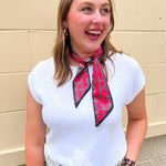 Saturday Charm Lace Trim Sweater Top in White - The Pink Pineapple 850