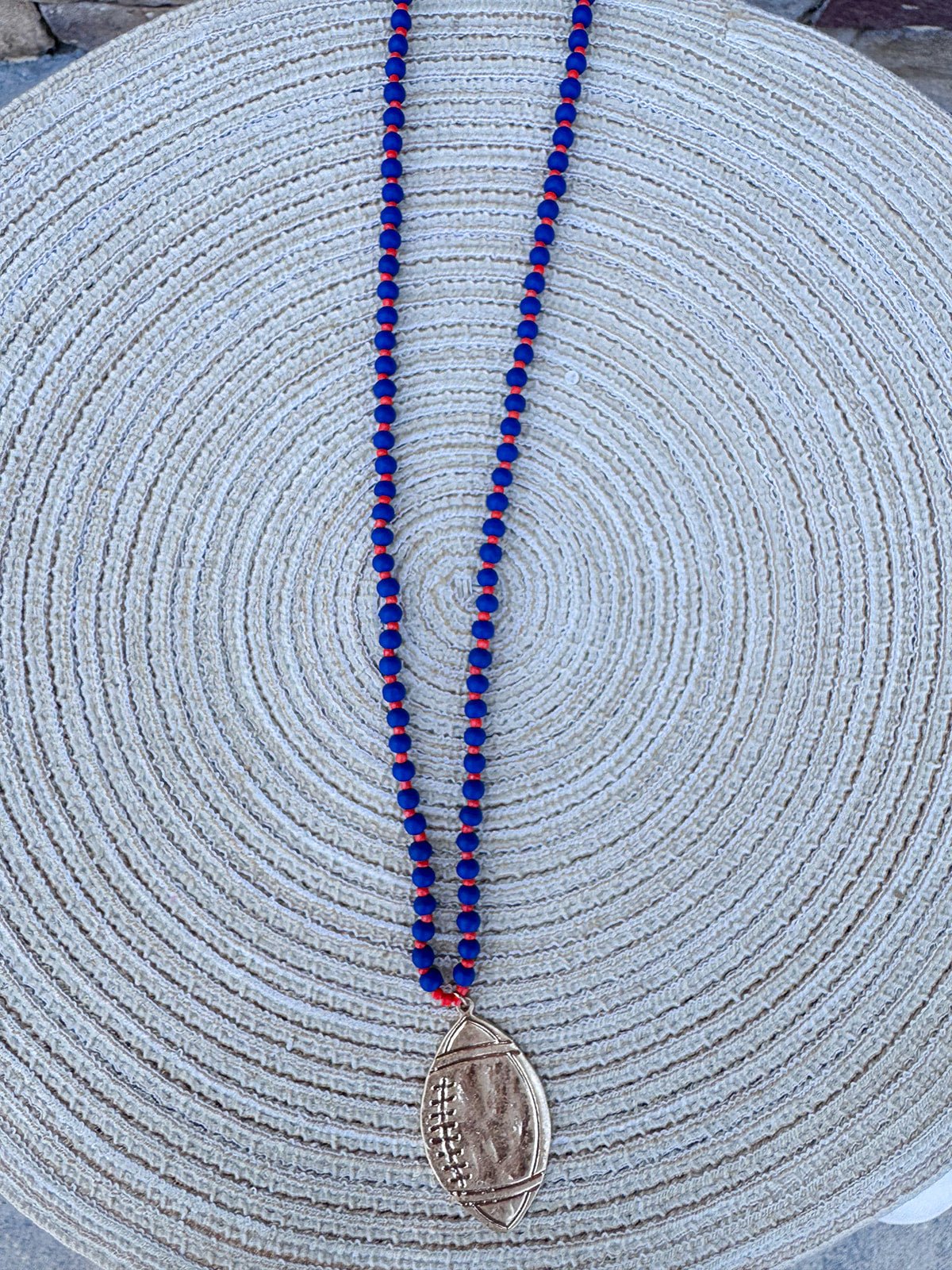Saturday Kickoff Necklace – Navy & Orange - The Pink Pineapple 850