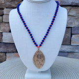 Saturday Kickoff Necklace – Navy & Orange - The Pink Pineapple 850