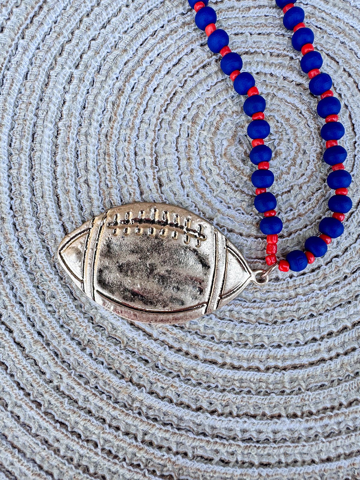 Saturday Kickoff Necklace – Navy & Orange - The Pink Pineapple 850