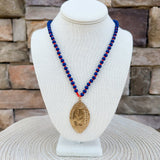 Saturday Kickoff Necklace – Orange & Blue - The Pink Pineapple 850