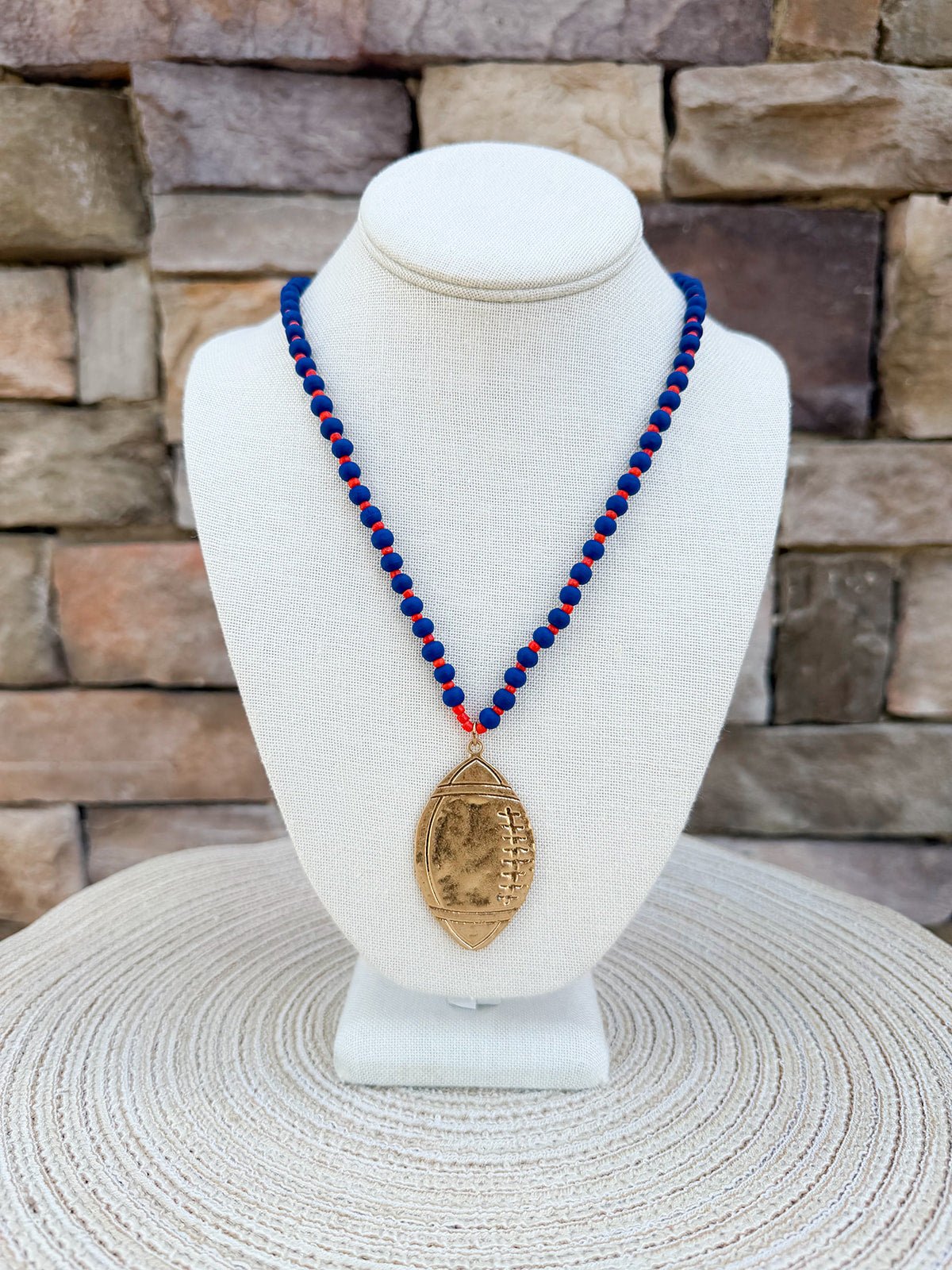 Saturday Kickoff Necklace – Orange & Blue - The Pink Pineapple 850