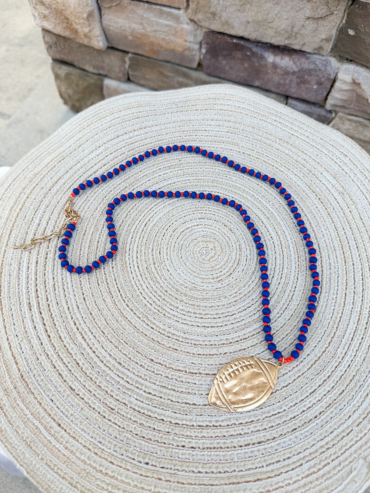 Saturday Kickoff Necklace – Orange & Blue - The Pink Pineapple 850