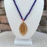 Saturday Kickoff Necklace – Orange & Blue - The Pink Pineapple 850
