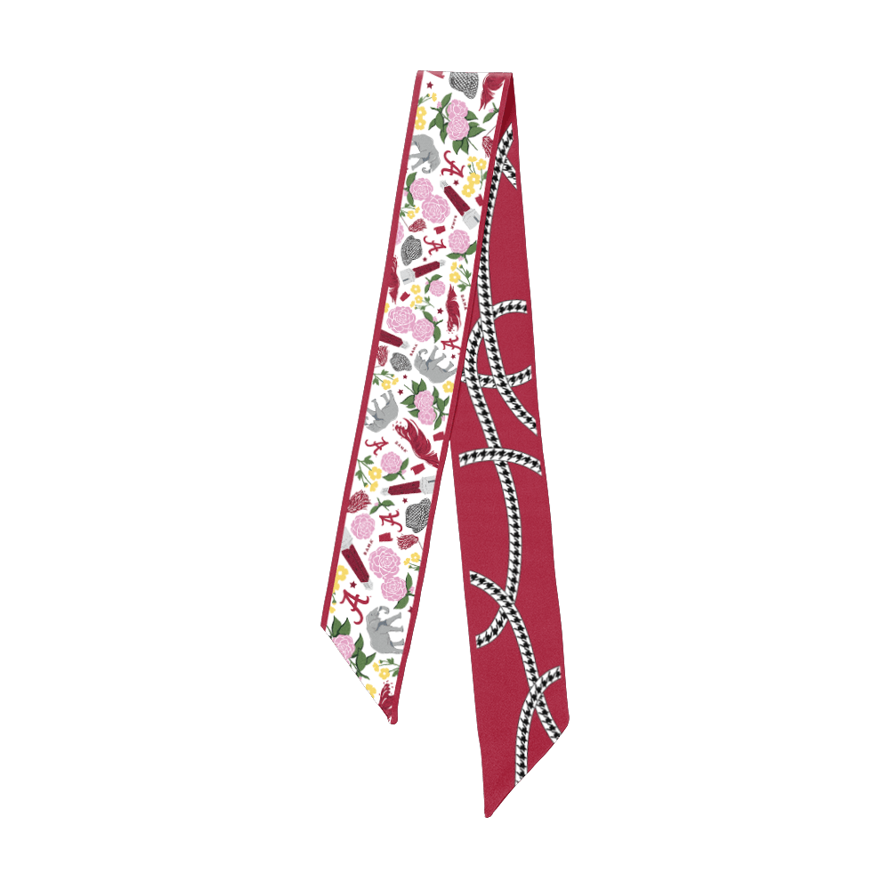 [Saturday Silks] Alabama Gameday Skinny Scarf - The Pink Pineapple 850