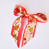 [Saturday Silks] Alpha Chi Omega Skinny Scarf - The Pink Pineapple 850